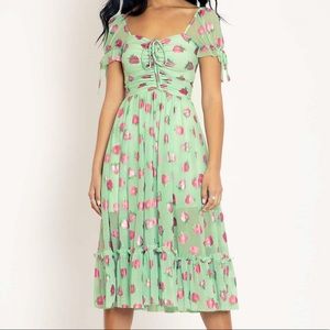Blackmilk Strawberry Mint Tea Dress XXS